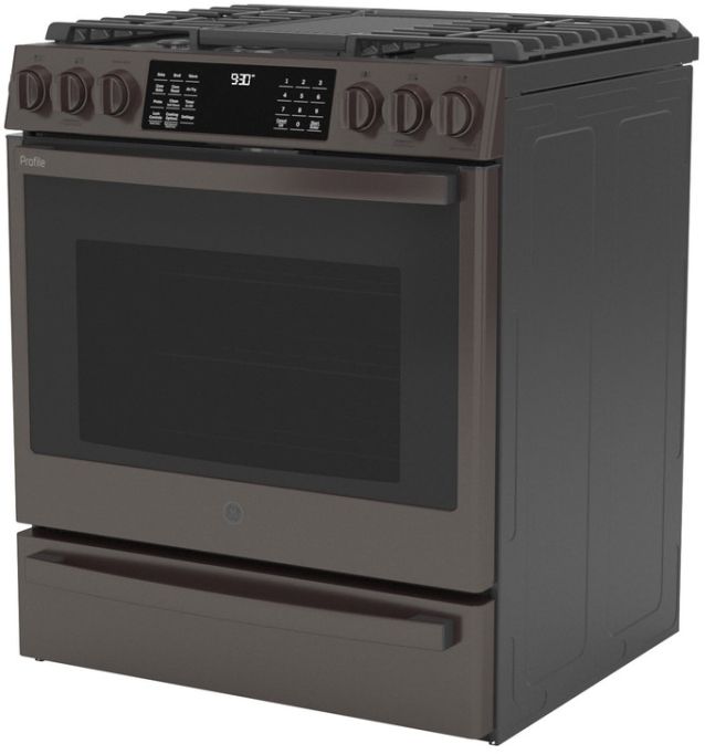 GE Profile™ 30" Fingerprint Resistant Black Stainless Steel Slide-In Gas Range-3