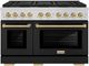 ZLINE Autograph Edition Paramount Series 48" Stainless Steel Pro Style Dual Fuel Range with Matte Black Door and Champagne Bronze Accents-0