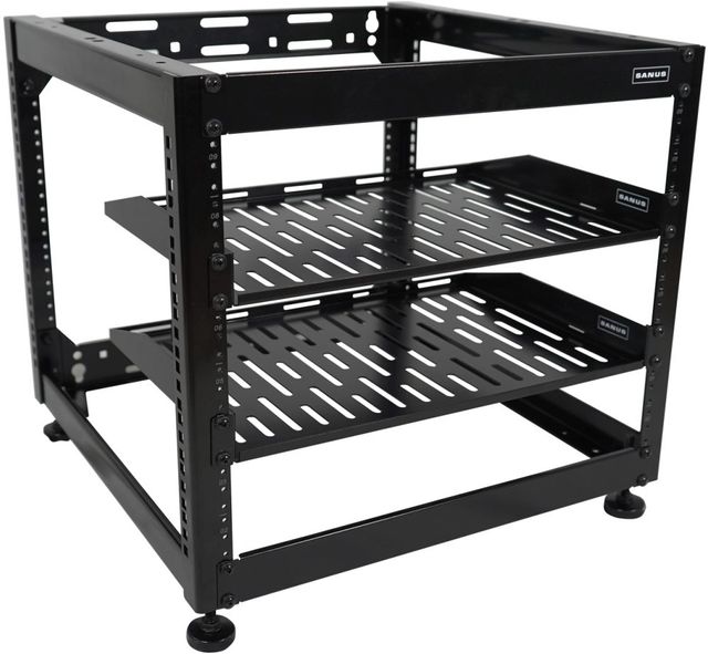 Sanus® Component Series Black 10U Stackable Skeleton Rack-1