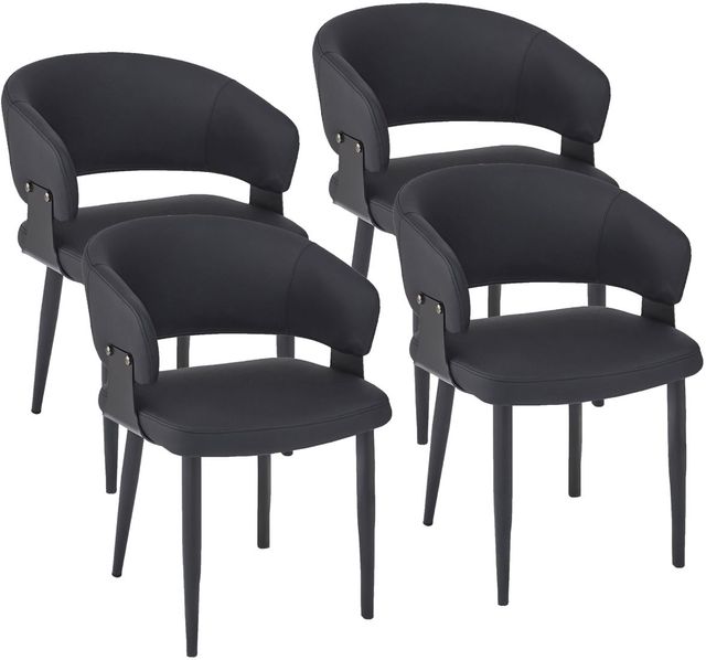 Worldwide Homefurnishings Inc. Sloane 4-Piece Black Dining Arm Chair Set-0