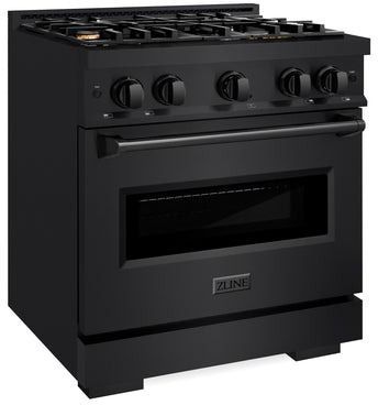 ZLINE Classic 30" Black Stainless Steel Pro Style Gas Range -2