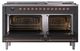 Ilve® Nostalgie II Noblesse 60'' Graphite Matte Pro Style Dual Fuel Range with Copper Trim-2