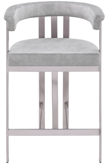 Meridian Furniture Marcello Gray/Brushed Chrome Counter Stool-1