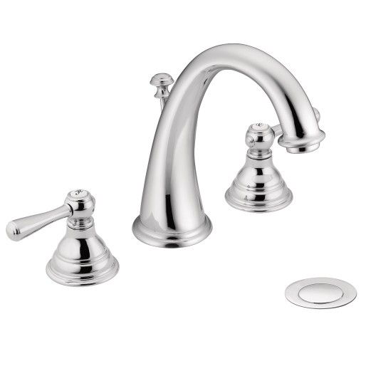 Moen® Kingsley Chrome Two-Handle High Arc Bathroom Faucet-1