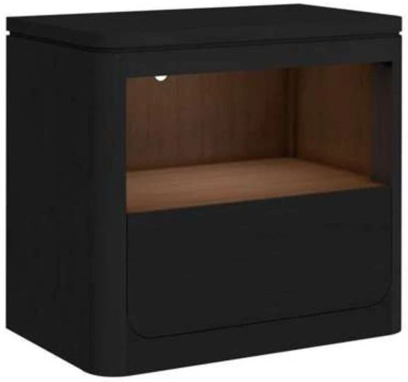 Elements International Rosalie Black Nightstand-0