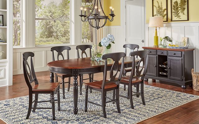 A-America® British Isles Antique Oak/Black Napoleon Dining Side Chair-1