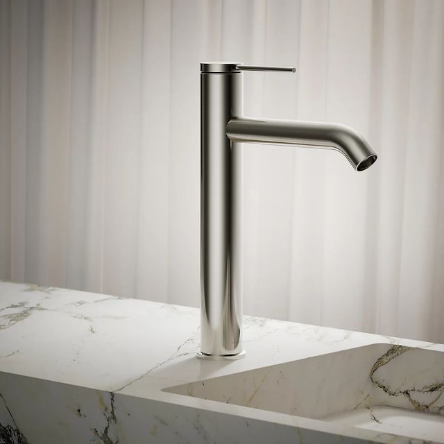 KOHLER® Components® Vibrant Polished Nickel Tall Single-Handle Bathroom Sink Faucet-3