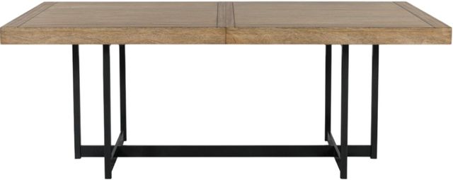 Signature Design by Ashley® Tomtyn Light Brown Dining Table with Gunmetal Gray Base-1