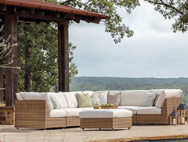 Lane Venture® Campbell White Ottoman-2