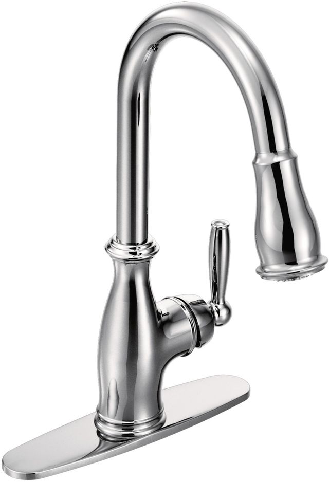 Moen® Brantford™ Chrome One-Handle High Arc Pulldown Kitchen Faucet-1