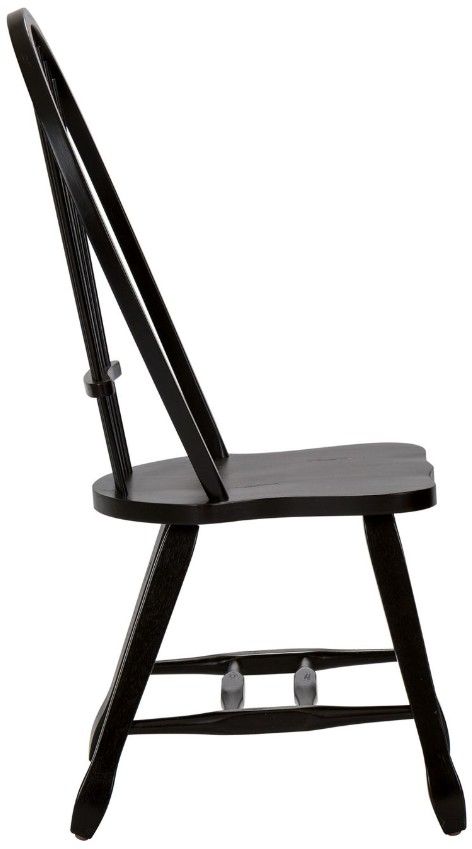 Liberty Furniture Treasures Rustic Black Sheaf Back Side Chair-3