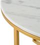 A & B Home White Round Table with Gold Base -2