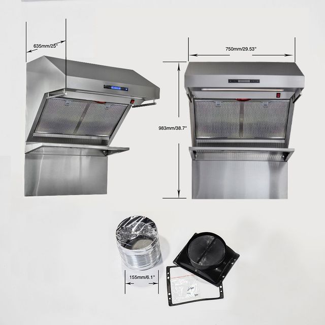 FORNO® Alta Qualita 30" Stainless Steel Wall Mounted Range Hood-4