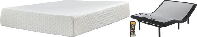 Sierra Sleep® by Ashley® Chime 2-Piece 12" Memory Foam and Better Adjustable Base California King Mattress Set-0