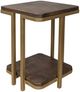 International Furniture Direct Onix Cocoa Brown Chairside Table with Gold Frame-1