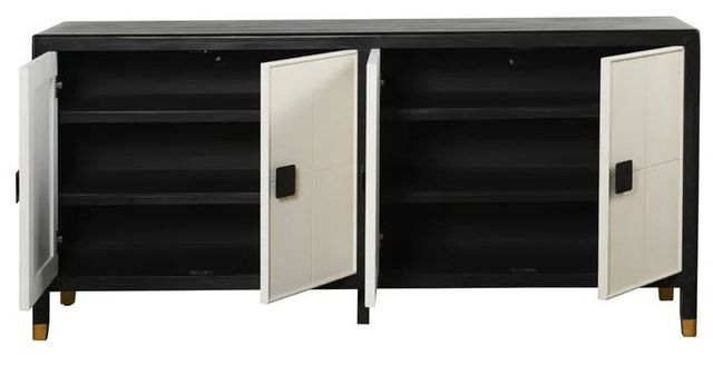 StyleCraft Satin Black/White Sideboard-3