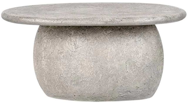 Classic Home Britney Light Gray Outdoor Round Coffee Table-2