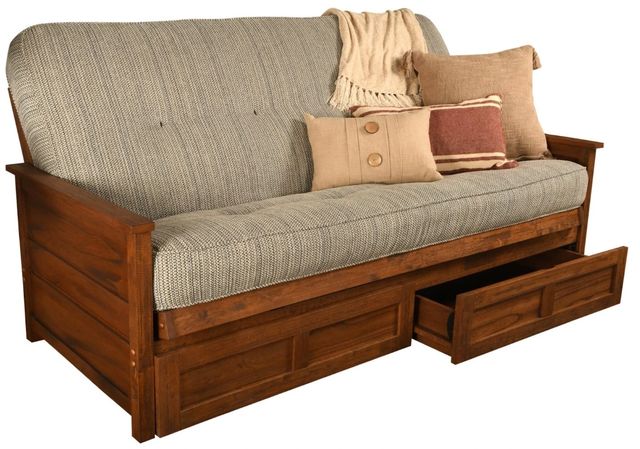 Kodiak Furniture Lexington Taxi Seaport/Weathered Brown Full Storage Futon with Mattress -0