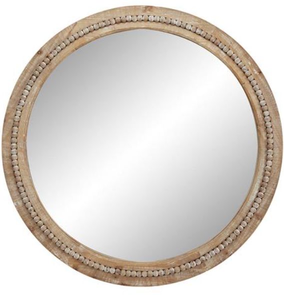 Deco Marche Light Brown Beaded Wall Mirror-1