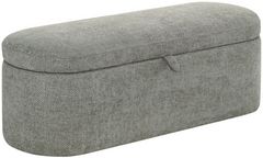 Crown Mark Philipa Light Gray Tweed Storage Bench