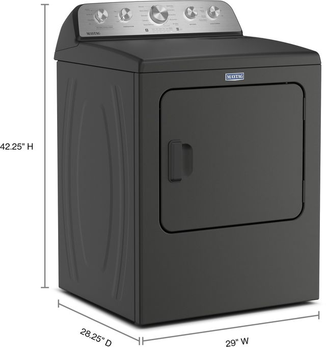 Maytag® 7 Cu. Ft. Volcano Black Front Load Electric Dryer with Pet Pro Option-2