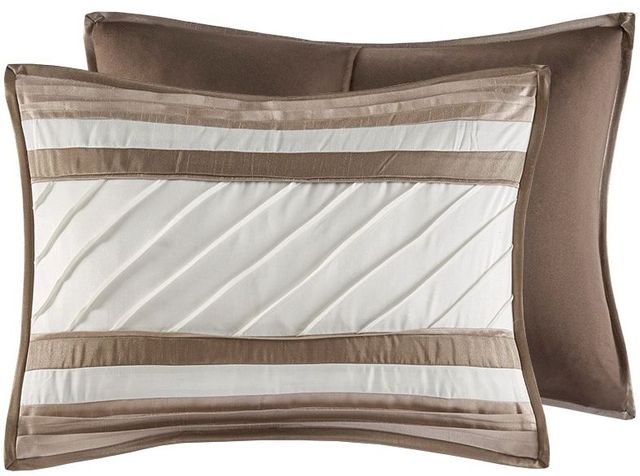 Olliix by Madison Park 7 Piece Tan Queen Blaire Comforter Set-2