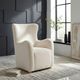 Coaster® Thornton Ivory Faux Fur Upholstered Wingback Lounge Accent Chair-1
