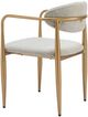 Zuo® Modern Zens 2-Piece Gold/Quill Gray Dining Arm Chair Set-2