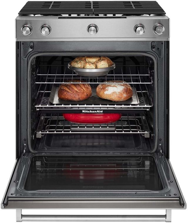 KitchenAid® 30" Stainless Steel Slide In Dual Fuel Range-2