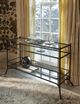 Century® Great South Bay Tom-Tom Rustic Black Glass Top Console with Metal Base-2