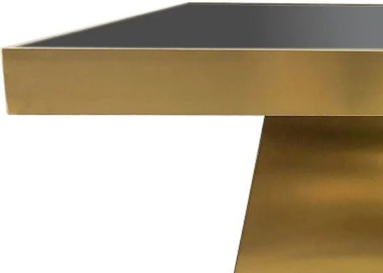 Harp & Finial® Bryant Black End Table with Brushed Gold Base-1