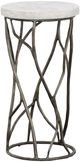 Fairfield® Palermo White Drink Table with Stainless Steel Base-1