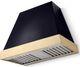 La Cornue CornuFé Euclid 36" Gloss Black Wall Mounted Range Hood with Polished Brass Trim-0