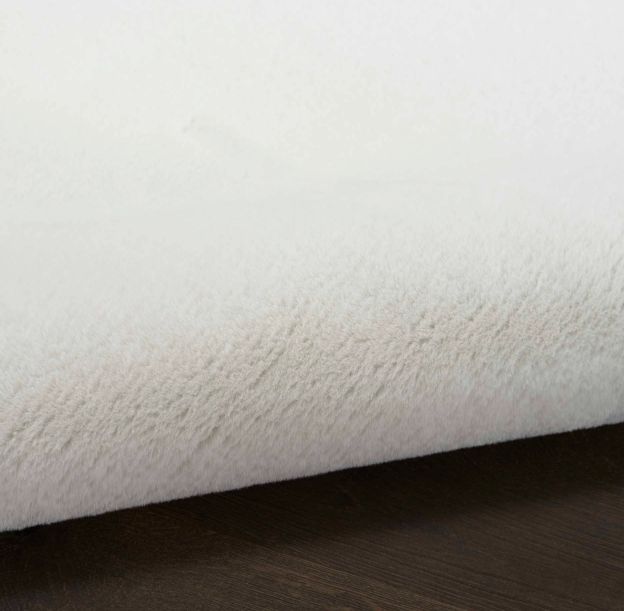 Nourison Home™ Soft Plush Rabbit Fur SFF01 White 5'x7' Area Rug-3