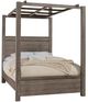 Artisan & Post by Vaughan-Bassett Dovetail Mystic Gray Queen Mirrored Panel Canopy Bed -0