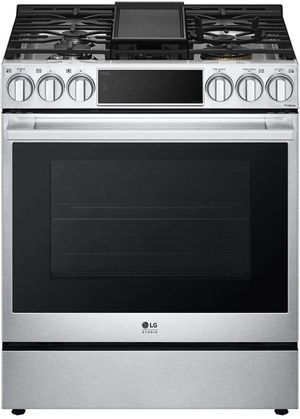 LG Studio 30" Stainless Steel Slide In Dual Fuel Range