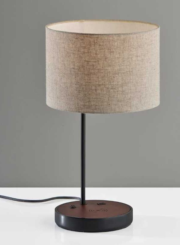 Adesso® Oliver Matte Black AdessoCharge Table Lamp -1