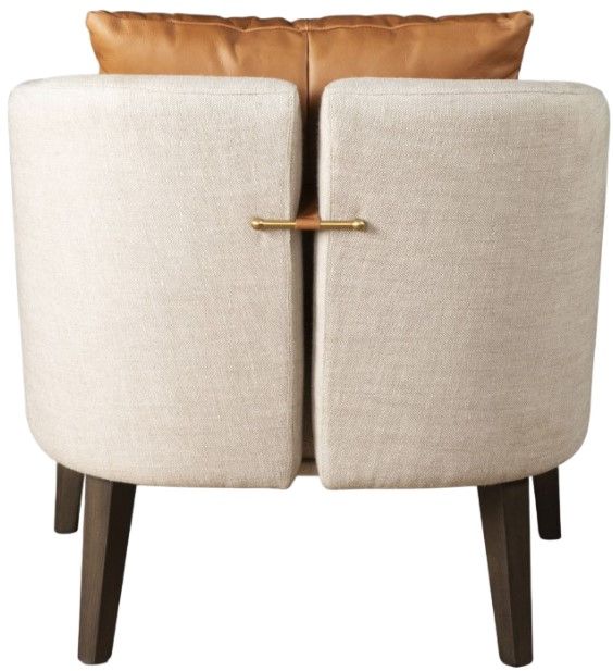 Home Trends & Design Jessie Beige/Dark Brown Accent Chair-3