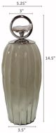 A & B Home Celine Silver/White Lidded Jar -1