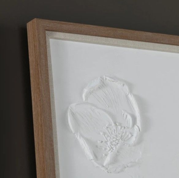 Crestview Collection Sculpted Botanicals 2-Piece White Wall Art Set-2