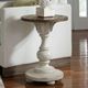 Liberty Furniture Morgan Creek Wirebrushed Tobacco Chairside Table with Antique White Base-1