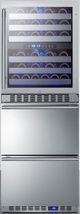 Summit® 24" Stainless Steel Wine Cooler and Refrigerator Drawers-1