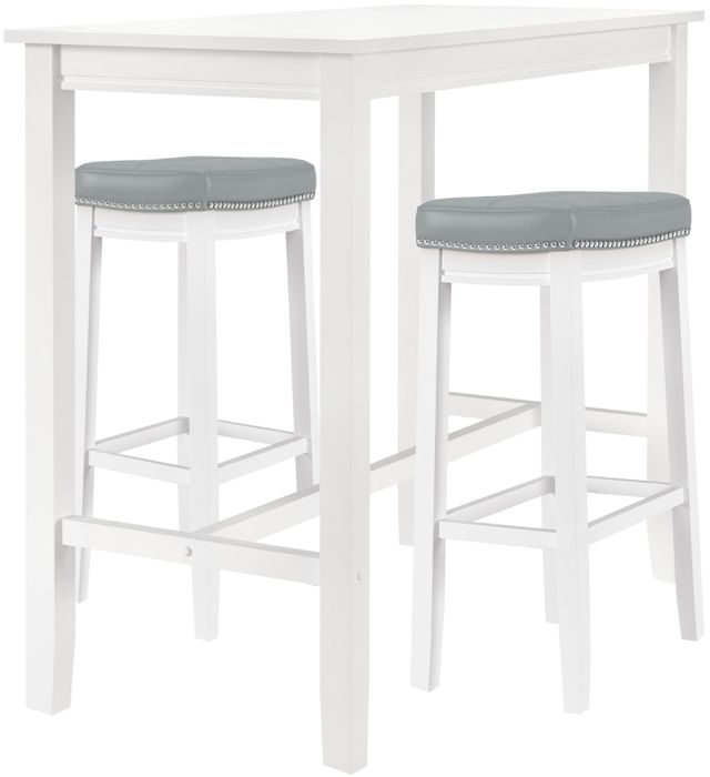 Linon Claridge 3-Piece Gray/White Bar Table Set-0