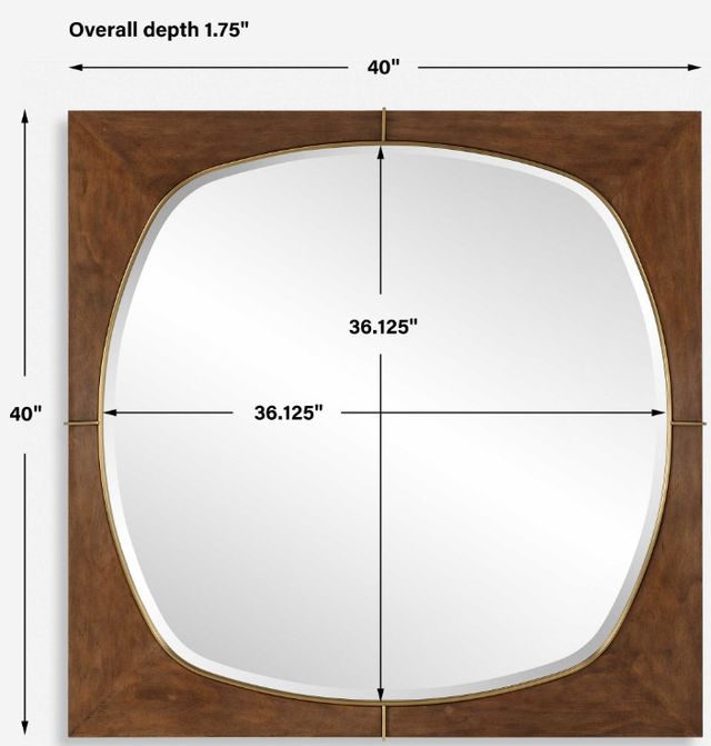 Uttermost® Garonne Antique Walnut Square Mirror-3