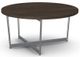 Amisco Customizable Jill Birch Veneer Round Coffee Table with X-Shaped Metal Frame-0