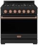 Thor Kitchen Gordon Ramsay Collection 36" Black Pro Style Liquid Propane Range with Precision Knob Control and Rose Gold Trim-0