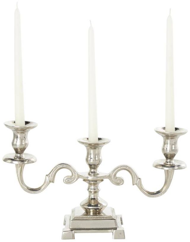 Deco Marche Silver 7" Scrolled Candelabra-2