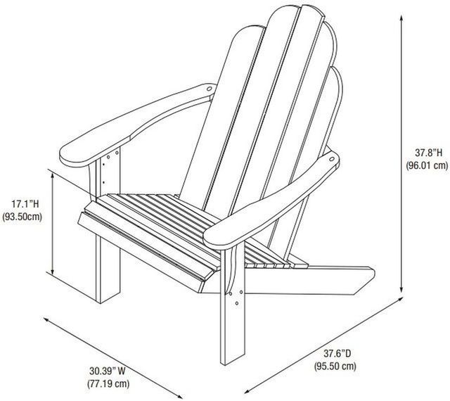 Linon Adirondack White Wooden Outdoor Chair-2