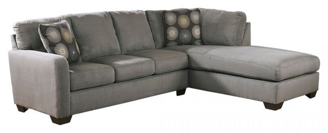 Signature Design by Ashley® Zella 2-Piece Charcoal Right-Arm Facing Sofa Sectional and Chaise-0