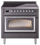 Ilve® Nostalgie II Noblesse 36'' Graphite Matte Pro Style Induction Range with Chrome Trim-0